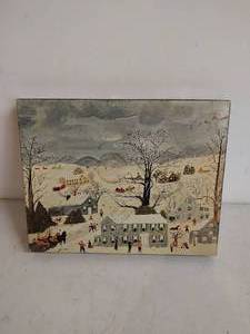 lot 112 image: Vintage Jigsaw Puzzle Grey Day by Grandma Moses