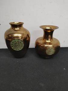 lot 142 image: Two Brass Vases