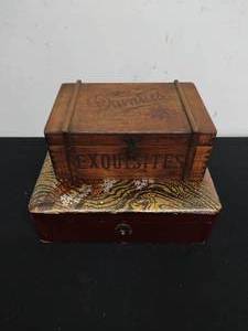 lot 127 image: Two Vintage Wood Boxes