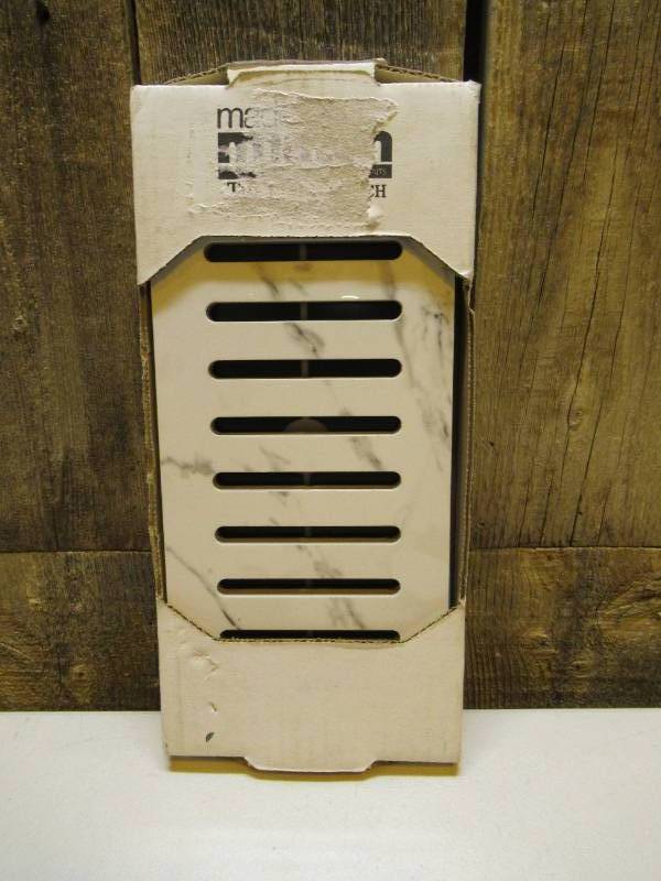 lot 12 image: Carrara Glazed Polished Porcelain 5 in. x 11 in. Floor Vent Register Tile Edging Trim