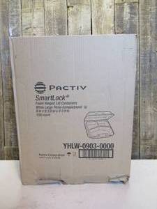 lot 55 image: Foam Square Carry-Out Food Container, White, 150 PK