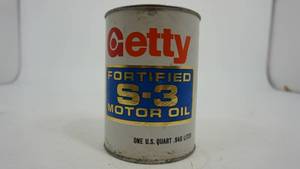 One U.S. Quart   .946 Liter  Getty Fortified S-3 Motor Oil--RARE