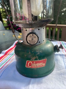 1971 Vintage Coleman Lantern 220F Green 1970s Camping Green Hat