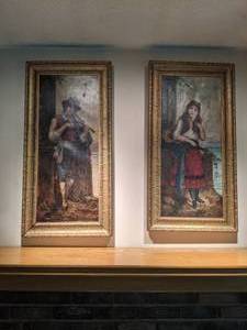 lot 40 image: Set of (2) Framed Wall Art with Golden Frames (39x19)