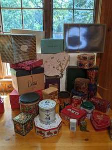 lot 14 image: New & Vintage Container Lot - Tins & Department Store Boxes