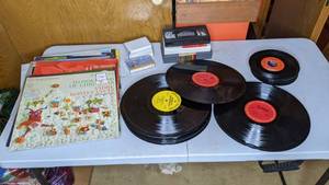 lot 345 image: Vintage Media Lot - Records, Cassettes, and VHS