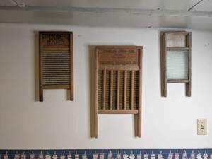 lot 253 image: Collection of (3) Vintage Washboards, Two by Columbus Washboard Co.
