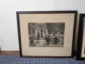 lot 256 image: Set of (3) Framed Prints by W. Dendy Sadler, Anton Piek and a Replica Declaration of Independence