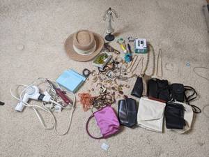 lot 97 image: Womens Accessories Lot Hat, Jewelry, Purses, Fitness Tracker and More