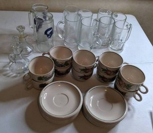 lot 104 image: Great Mixed Lot of Beer Mugs, Cups, Saucers & More