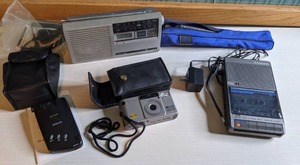 lot 106 image: Great Mixed Lot of Vintage Electronics Pentax Camera, Panasonic Program Recorder, General Electric Bathmate, Solo Cordless RadarLaser Detector & More