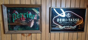 lot 273 image: Collectible Perrier and Demi-Tasse Coffee Signs