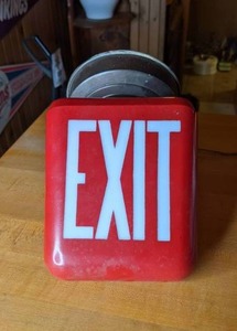 lot 290 image: Classic Vintage Glass EXIT Sign