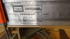 lot 234 image: So Many Saws Lot Craftsman Miter Saw, Rock Maple Miter Box & Scads of Other Saws