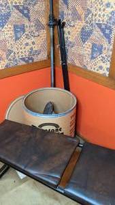 lot 218 image: Muscle Lot  Weight Bench, Barbells & Weights