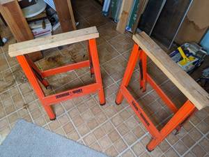 lot 173 image: Pair of Hirsh Ironhorse Metal Fold Up Sawhorses