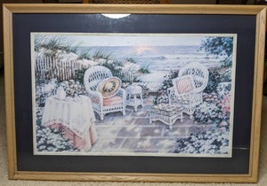 lot 180 image: Calming Seaside Patio Painting