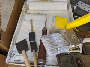 lot 244 image: Lot of Painting Supplies Trays, Rollers, Brushes & More