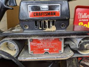 lot 241 image: Lot of Woodworking Tools Craftsman Belt SanderElectric StaplerAuto Scroll Saw, Weller Soldering Kit & More