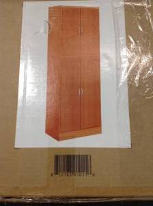 4-Door Cherry Kitchen Pantry by HODEDAH Customer Returns See Pictures