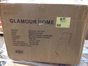 Asma Fabric Chair with Black Bentwood Back and Solid Wood Legs (Set of 2) by Glamour Home