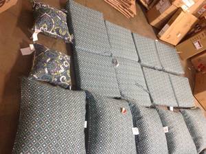 Huge Lot of 20 x 44 Alana Tile High Back Outdoor Dining Chair Cushion by Arden Selections