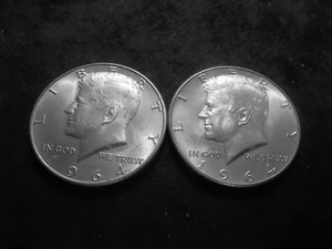 2-1964 JFK Silver Half Dollars