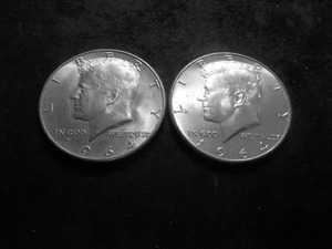 2-1964 JFK Silver Half Dollars MS From Unc Roll