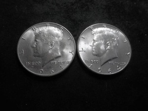 2-1964 JFK Silver Half Dollars MS From Unc Roll