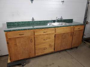 lot 26 image: 8 ft Base Cabinet with Countertop and Sink