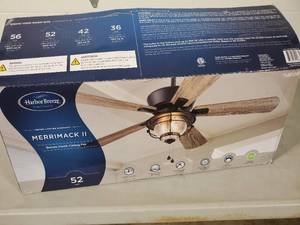lot 35 image: New 52 inch Merrimack Ceiling Fan - Broken Globe