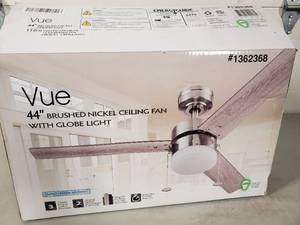 lot 37 image: New Vue 44 inch Ceiling Fan - Missing Ceiling Bracket