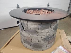 lot 40 image: New Allen  Roth Propane Fire Pit - Broken Top in Shipping