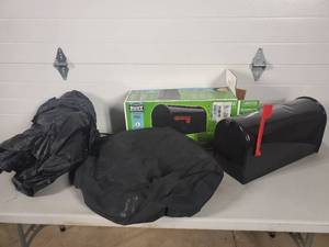 lot 45 image: New Large Mailbox, Grill Cover, Firepit Cover