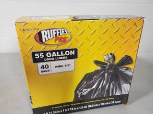 lot 60 image: New Box of 55 Gallon Drum Liner Trash Bags