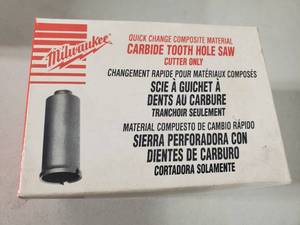 lot 62 image: New Milwaukee Carbide Tooth Hole Saw