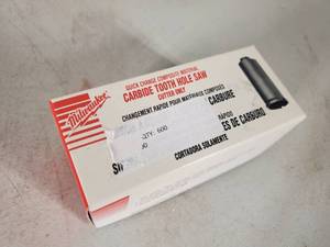 lot 64 image: New Milwaukee Carbide Tooth Hole Saw