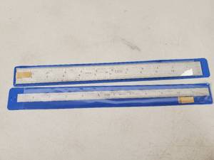 lot 82 image: 2 New 12 inch Steel Machinist Rulers