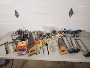 lot 96 image: Hand Tools, Saws, Body Hammers, Caulk Guns, and More