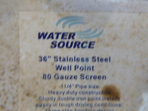 lot 69 image: Water Source 36 Stainless Steel Well Point