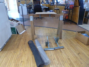 lot 80 image: Wooden Saw Horse with Mounted Table