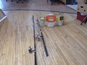 lot 89 image: Rods and Reels and Minnow Buckets