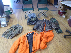 lot 136 image: Hunting Jackets and Chairs