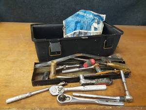 lot 713 image: Toolbox w Ratchets (Craftsman) and More Hand Tools
