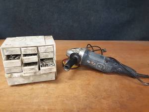 lot 720 image: 7 Electric Polisher (Tested and Works) and Small Hardware Organizer w Hardware