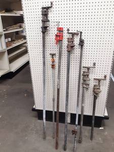 lot 797 image: Lot of (7) Pipe Bar Clamps - Longest is about 58 and Shortest is 27 Long