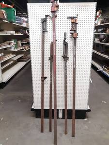 lot 798 image: Lot of (5) Bar Clamps - Longest is about 78 and Shortest is 55