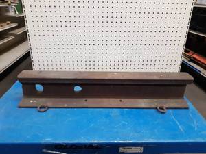 lot 808 image: Section of Railroad Rail - Makes Good Anvil or Looks to Be Set Up as a Small Drag - Measures about 27 x 5 x 5