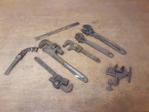 lot 810 image: 12 & 10 Crescent Wrenches, Pipe Wrenches and More