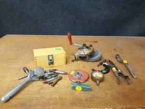 lot 853 image: Lot of Assorted Tools - 3-18 Forstner Drill Bit, Torch Tips, Valve set gauge and More